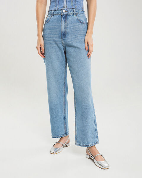 Jeans Straight Azul Acero